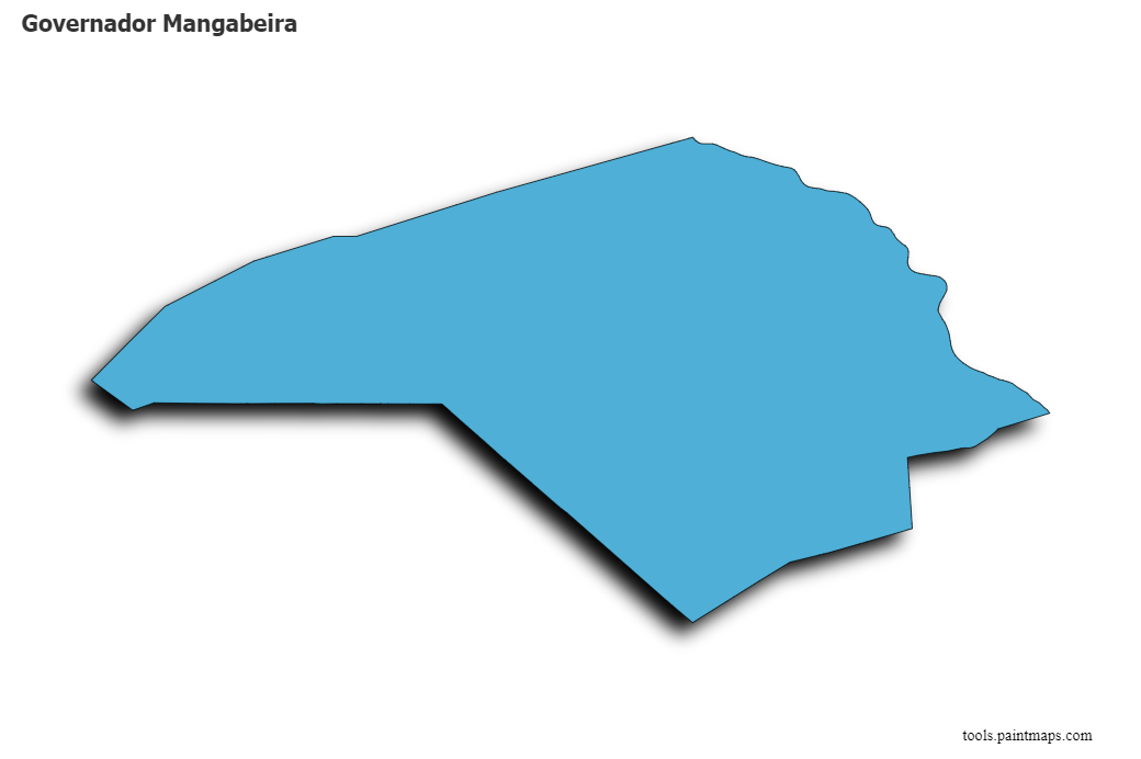 Mapa de Governador Mangabeira con efecto de sombra 3D