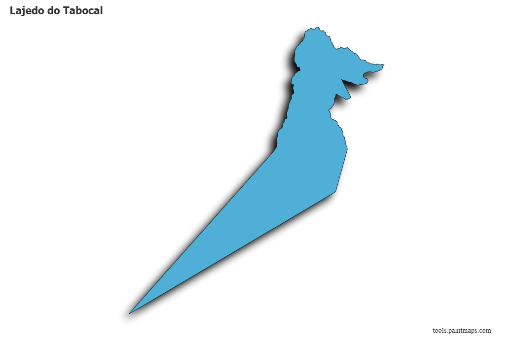 Mapa de Lajedo do Tabocal con efecto de sombra 3D