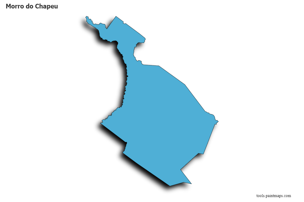 Mapa de Morro do Chapeu con efecto de sombra 3D