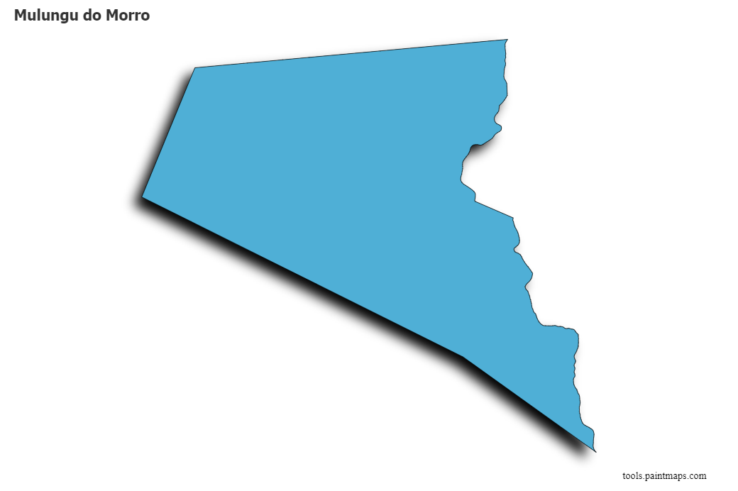 Mapa de Mulungu do Morro con efecto de sombra 3D