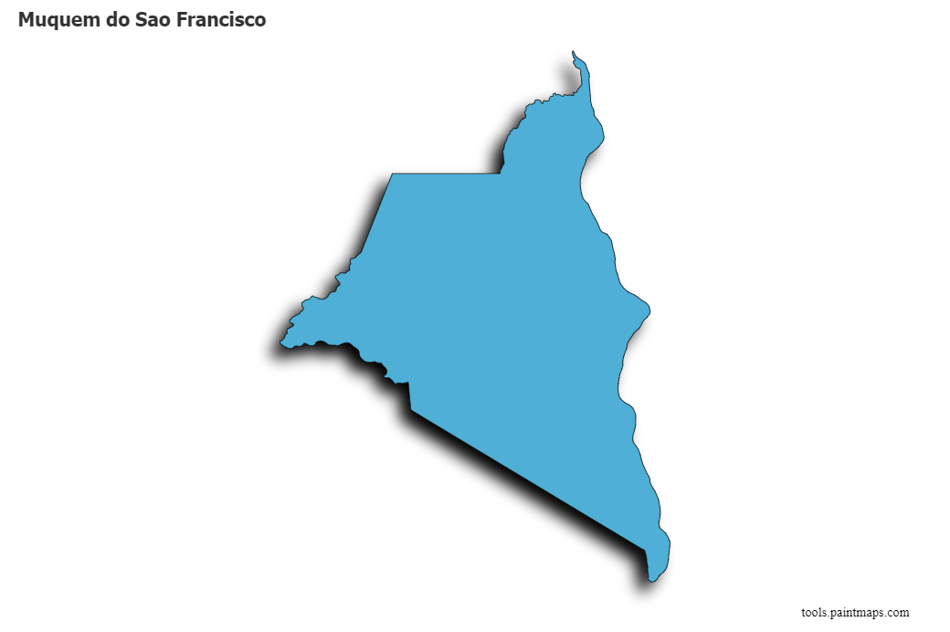 Muquem do Sao Francisco map with 3d shadow effect