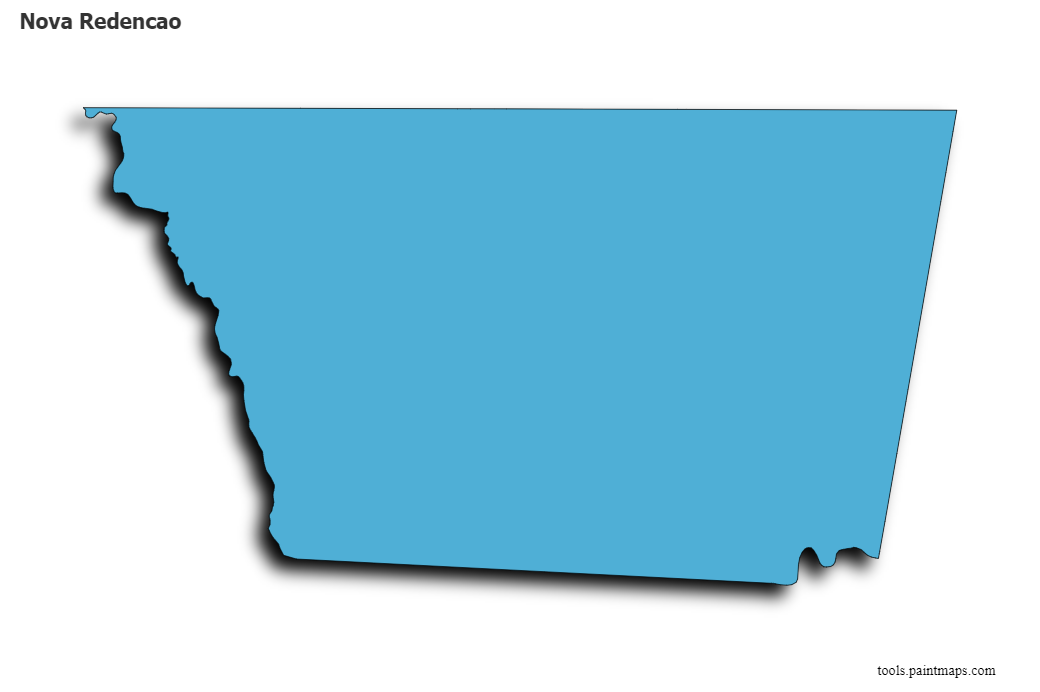 Mapa de Nova Redencao con efecto de sombra 3D