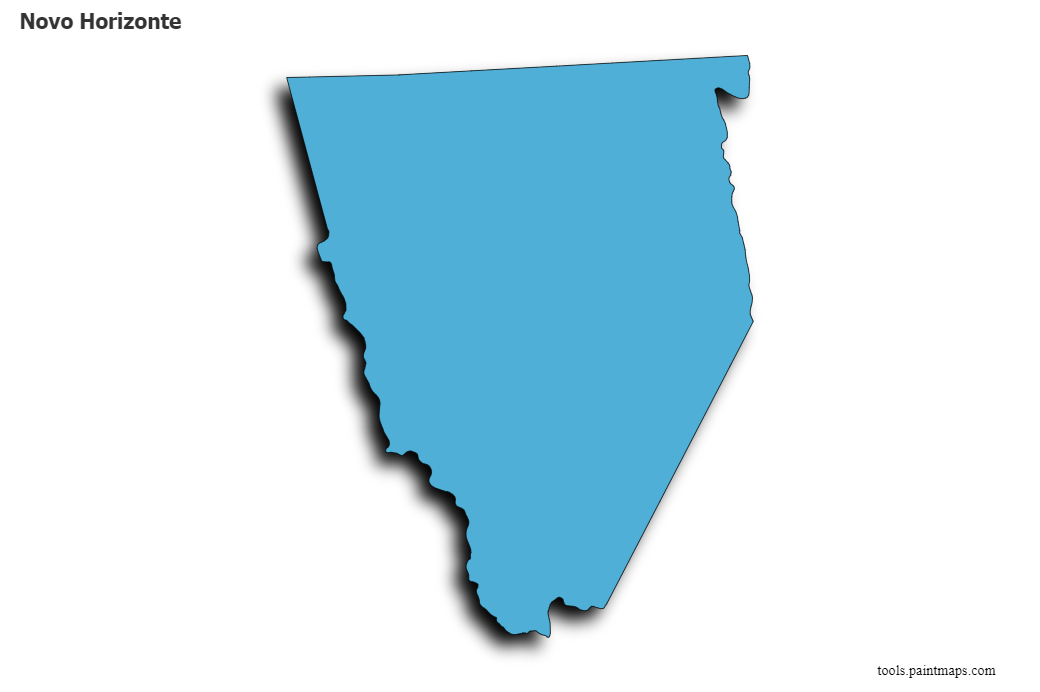 Mapa de Novo Horizonte con efecto de sombra 3D