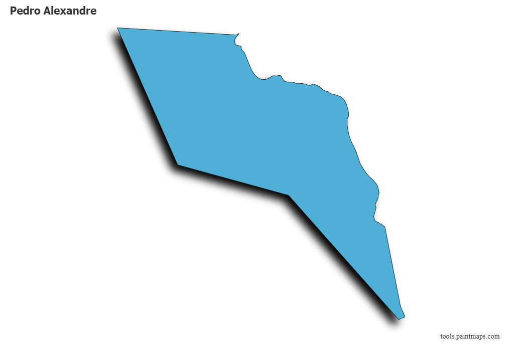 Mapa de Pedro Alexandre con efecto de sombra 3D