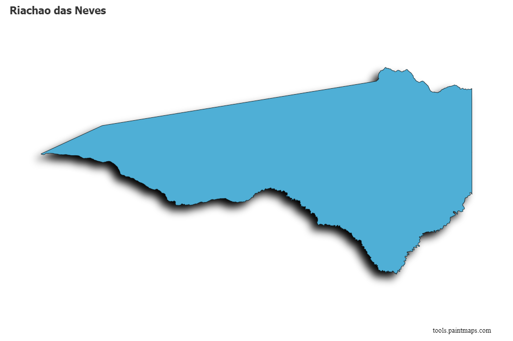 3D gölge efektli Riachao das Neves haritası
