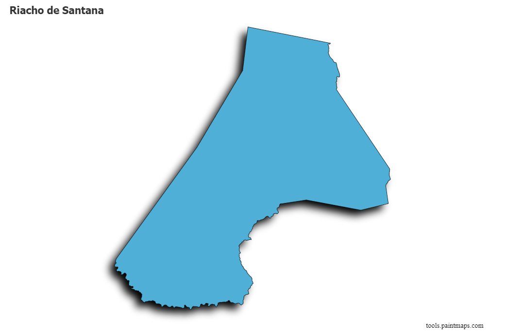 Mapa de Riacho de Santana con efecto de sombra 3D