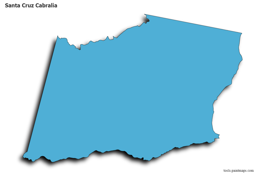 3D gölge efektli Santa Cruz Cabralia haritası