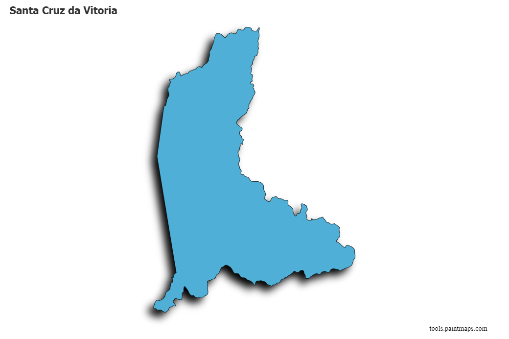 Mapa de Santa Cruz da Vitoria con efecto de sombra 3D