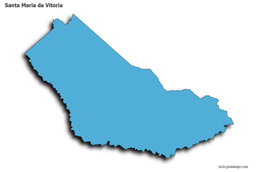 Mapa de Santa Maria da Vitoria con efecto de sombra 3D