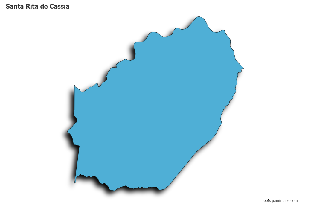 Mapa de Santa Rita de Cassia con efecto de sombra 3D