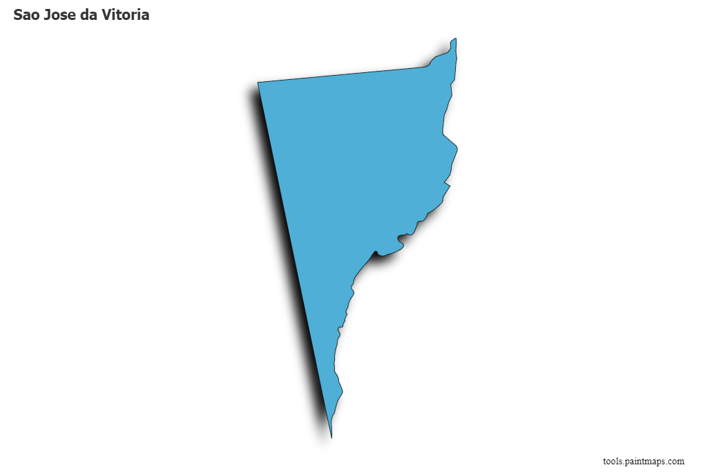 Mapa de Sao Jose da Vitoria con efecto de sombra 3D