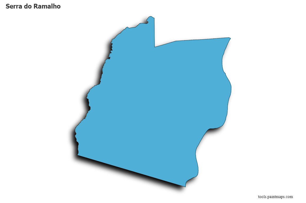 Mapa de Serra do Ramalho con efecto de sombra 3D