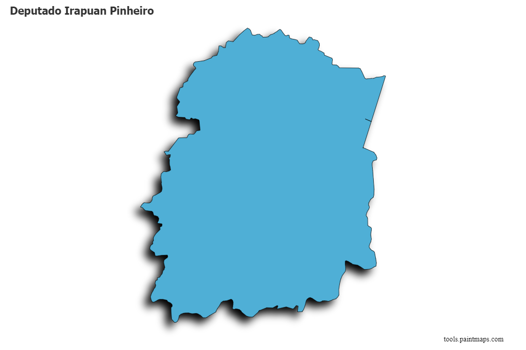 Mapa de Deputado Irapuan Pinheiro con efecto de sombra 3D