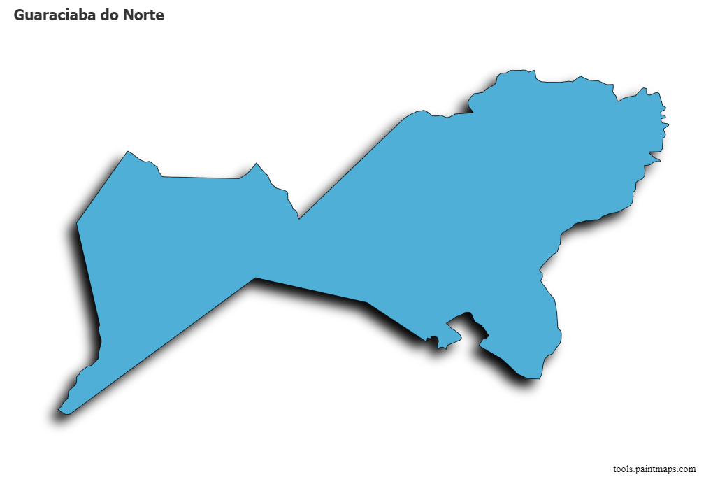 Mapa de Guaraciaba do Norte con efecto de sombra 3D