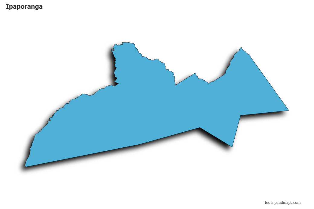 Mapa de Ipaporanga con efecto de sombra 3D