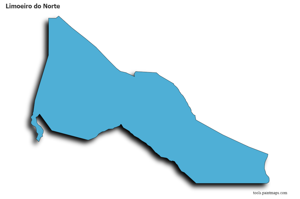 Mapa de Limoeiro do Norte con efecto de sombra 3D