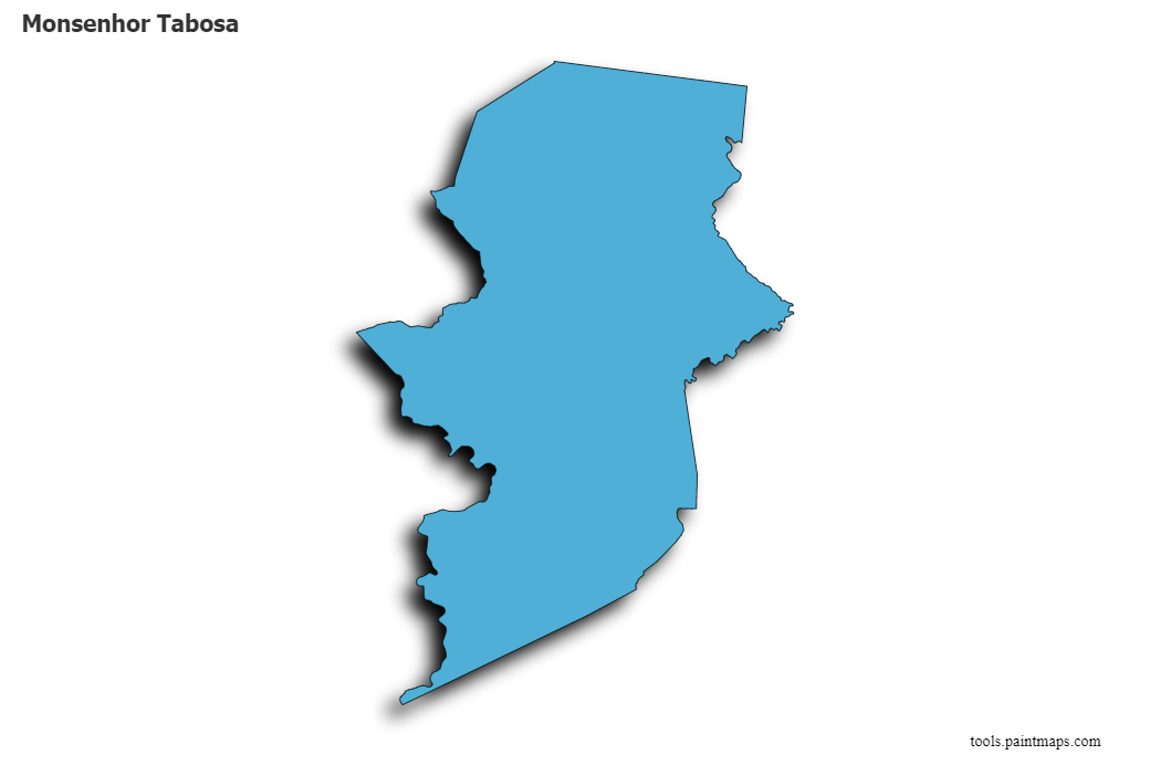 Mapa de Monsenhor Tabosa con efecto de sombra 3D