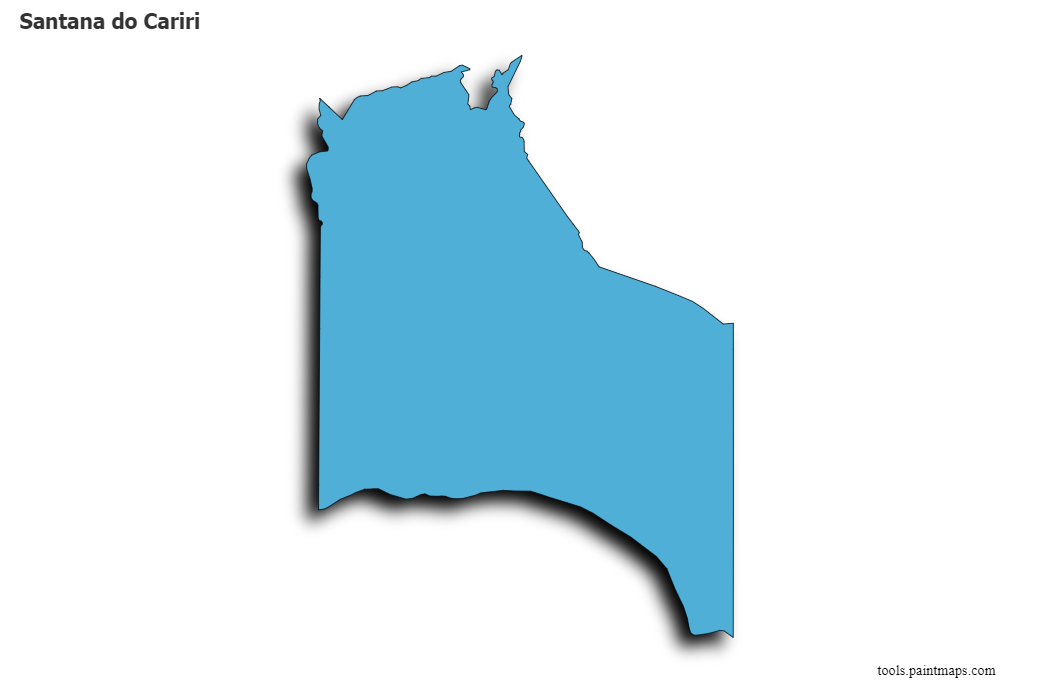 Santana do Cariri map with 3d shadow effect