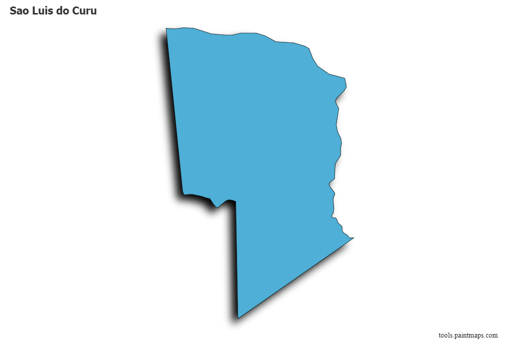 Mapa de Sao Luis do Curu con efecto de sombra 3D