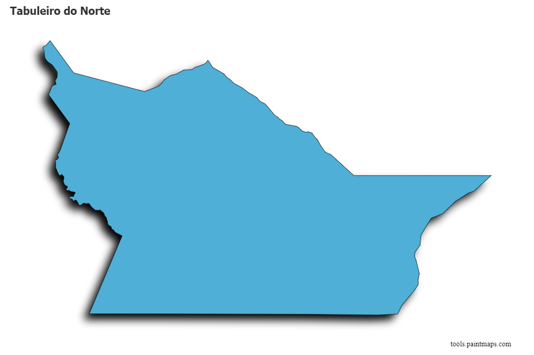 Tabuleiro do Norte map with 3d shadow effect