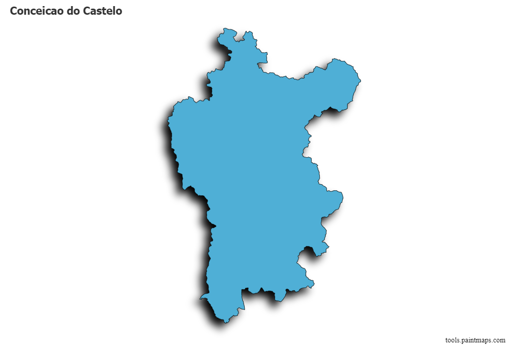 Conceicao do Castelo map with 3d shadow effect