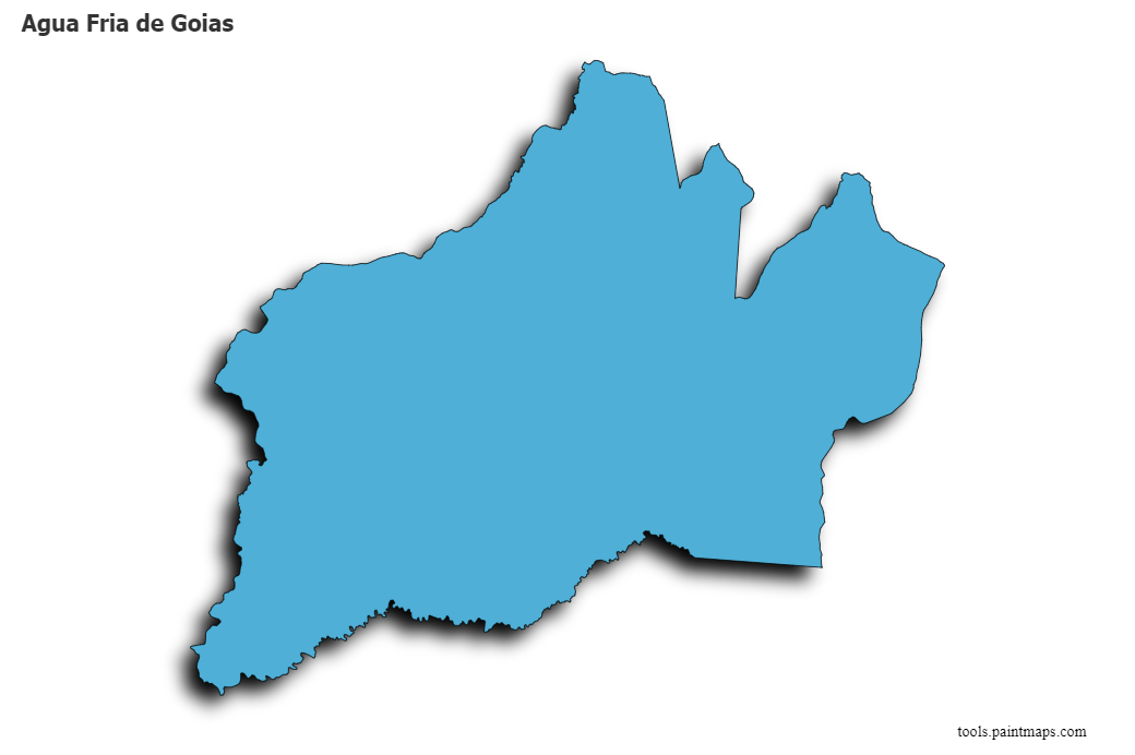 Mapa de Agua Fria de Goias con efecto de sombra 3D