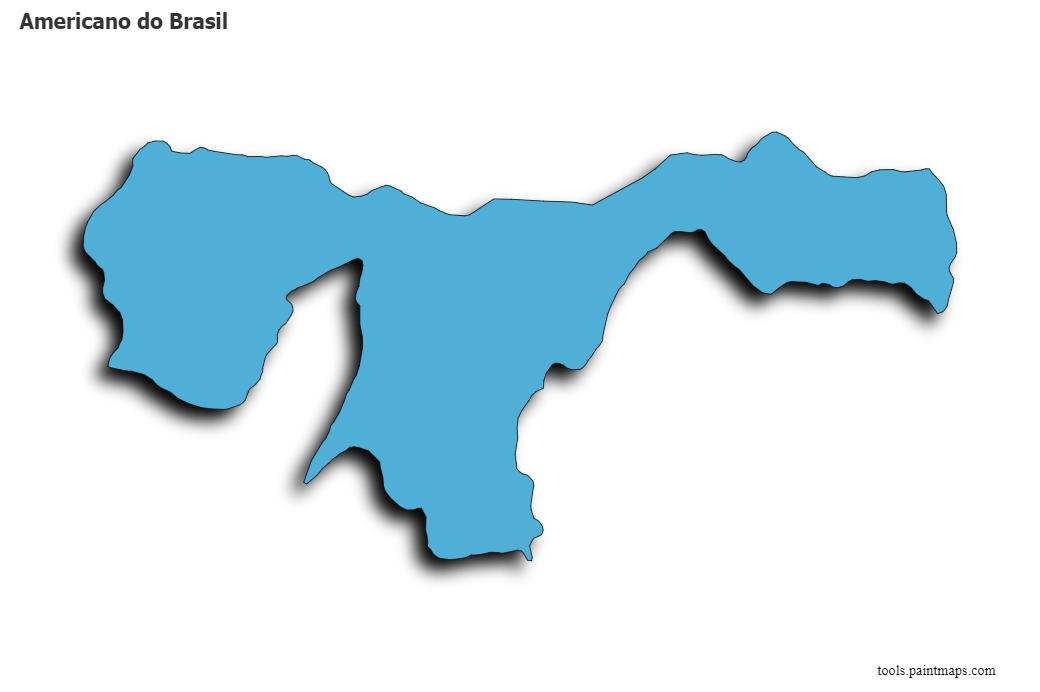 Mapa de Americano do Brasil con efecto de sombra 3D