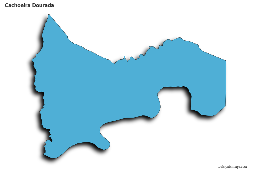 3D gölge efektli Cachoeira Dourada haritası