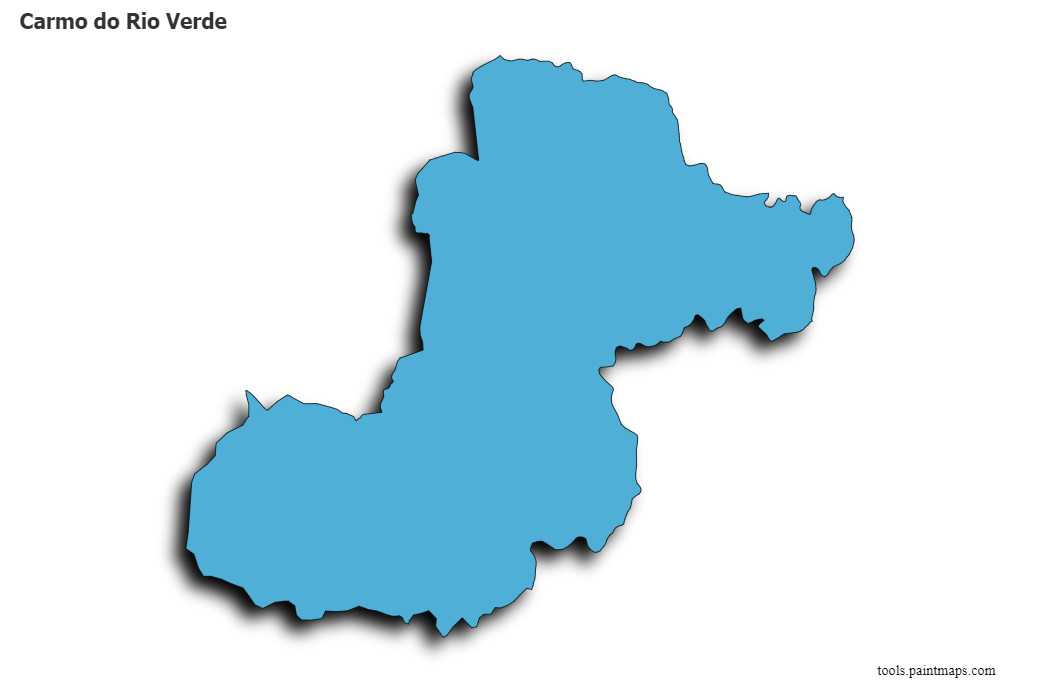 Mapa de Carmo do Rio Verde con efecto de sombra 3D
