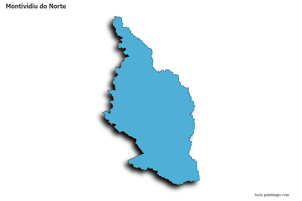 Mapa de Montividiu do Norte con efecto de sombra 3D