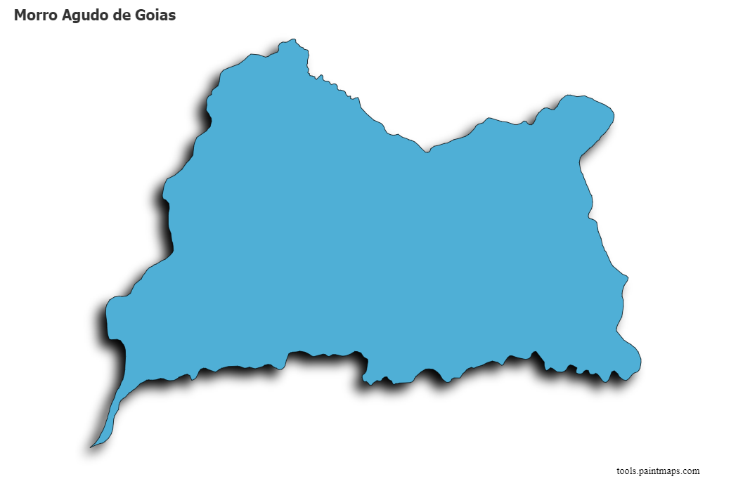 Mapa de Morro Agudo de Goias con efecto de sombra 3D