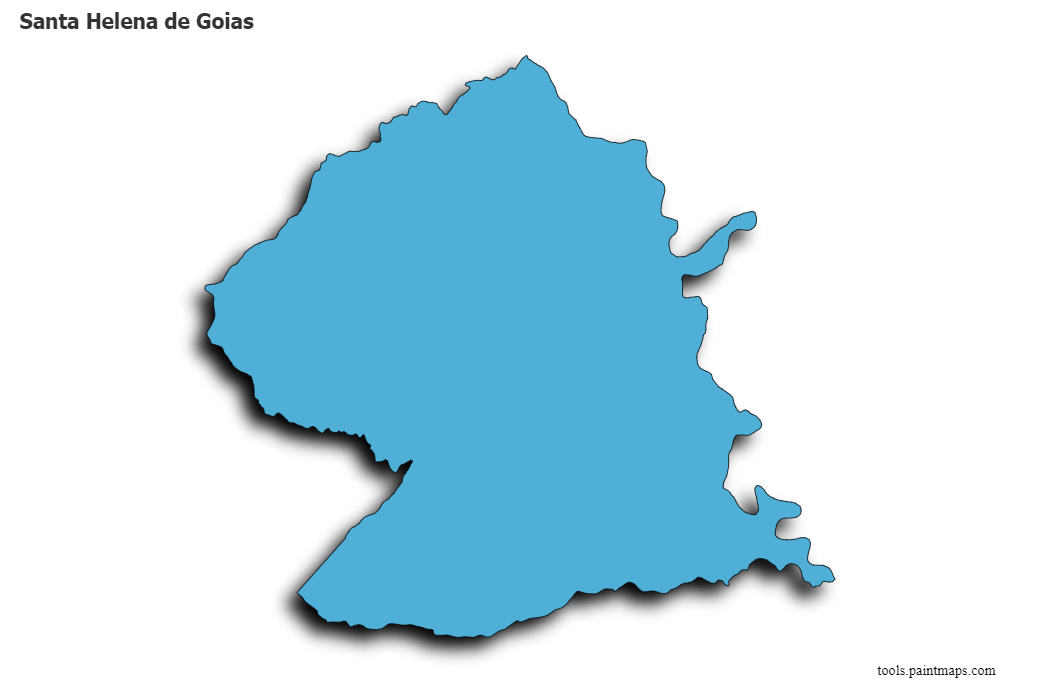 Santa Helena de Goias map with 3d shadow effect