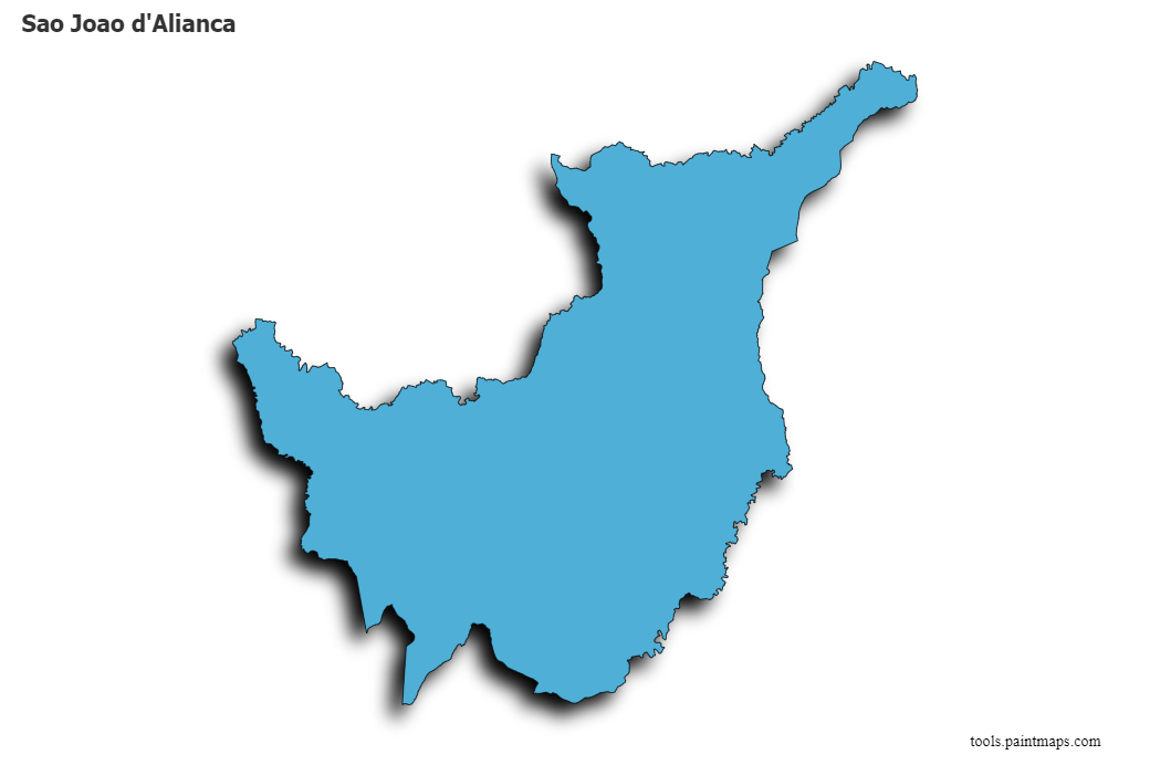 Mapa de Sao Joao d'Alianca con efecto de sombra 3D