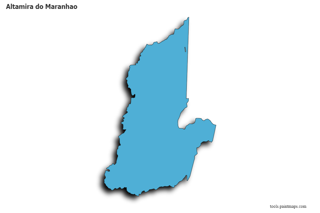 Mapa de Altamira do Maranhao con efecto de sombra 3D