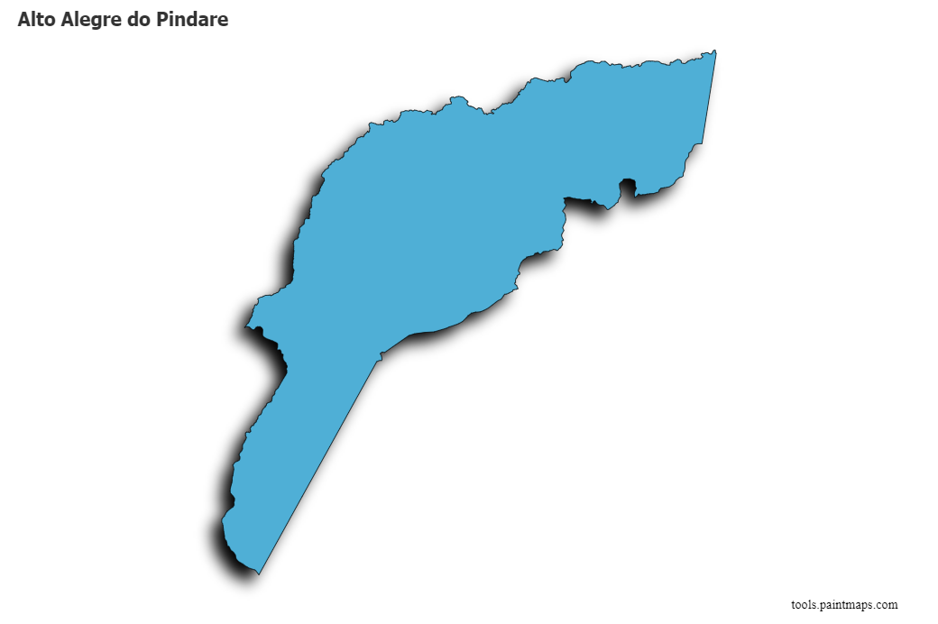 Mapa de Alto Alegre do Pindare con efecto de sombra 3D