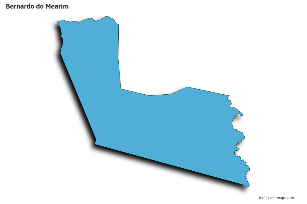 Mapa de Bernardo do Mearim con efecto de sombra 3D
