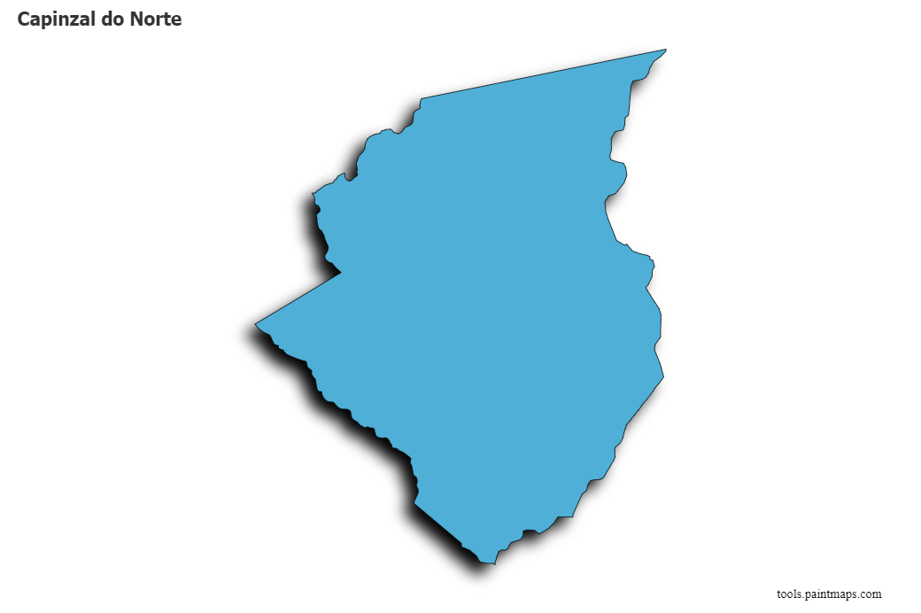 3D gölge efektli Capinzal do Norte haritası