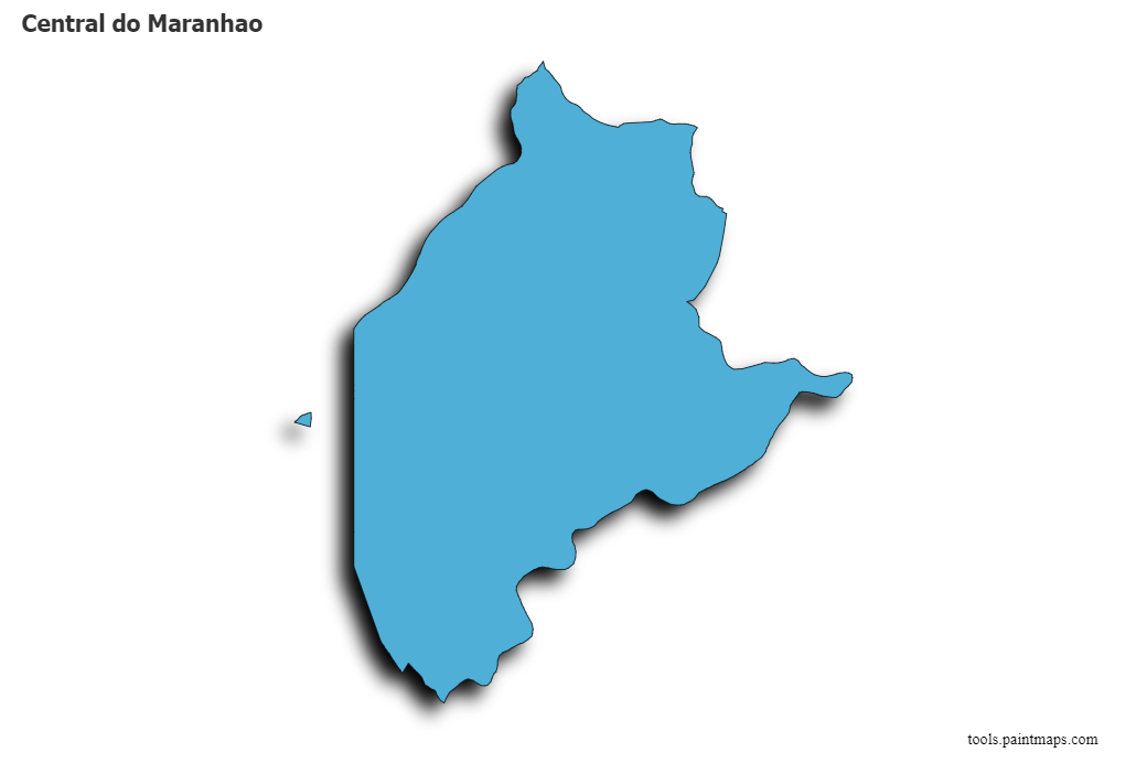 Mapa de Central do Maranhao con efecto de sombra 3D