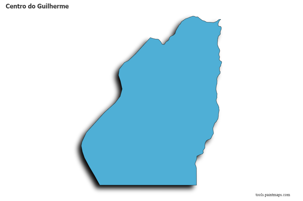 Mapa de Centro do Guilherme con efecto de sombra 3D