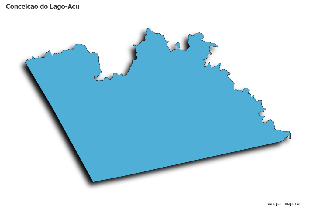 Mapa de Conceicao do Lago-Acu con efecto de sombra 3D