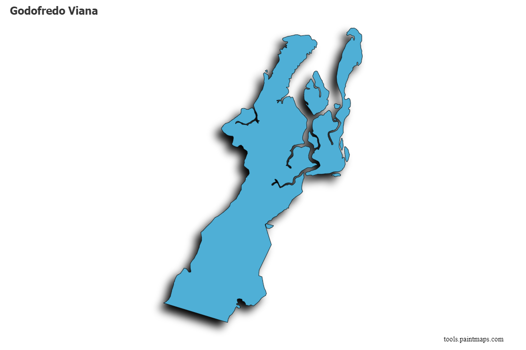 Mapa de Godofredo Viana con efecto de sombra 3D