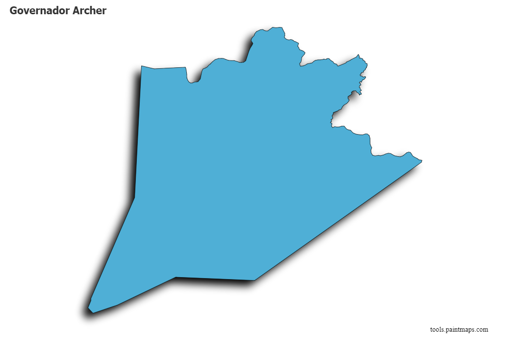 Mapa de Governador Archer con efecto de sombra 3D