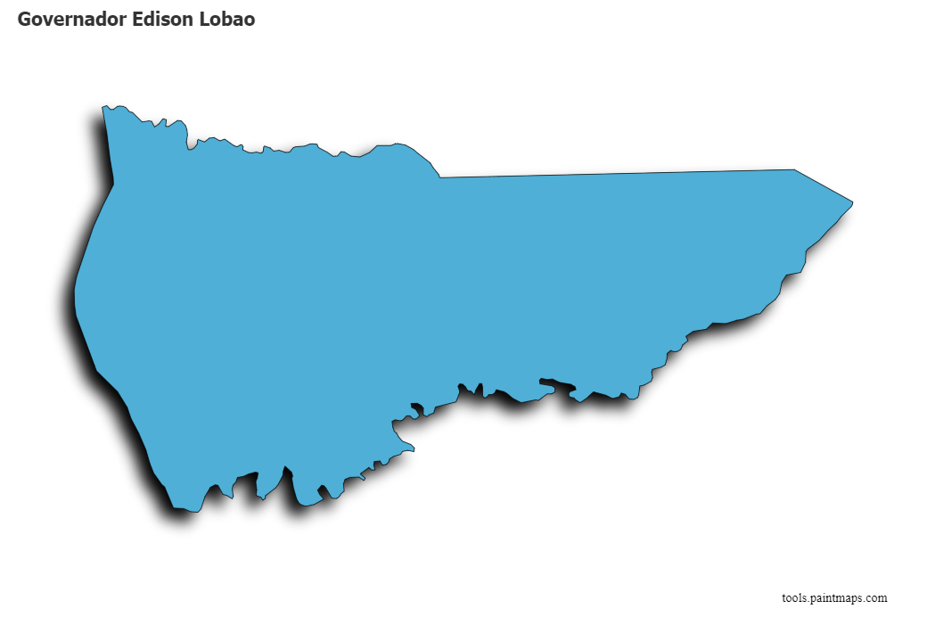 Mapa de Governador Edison Lobao con efecto de sombra 3D