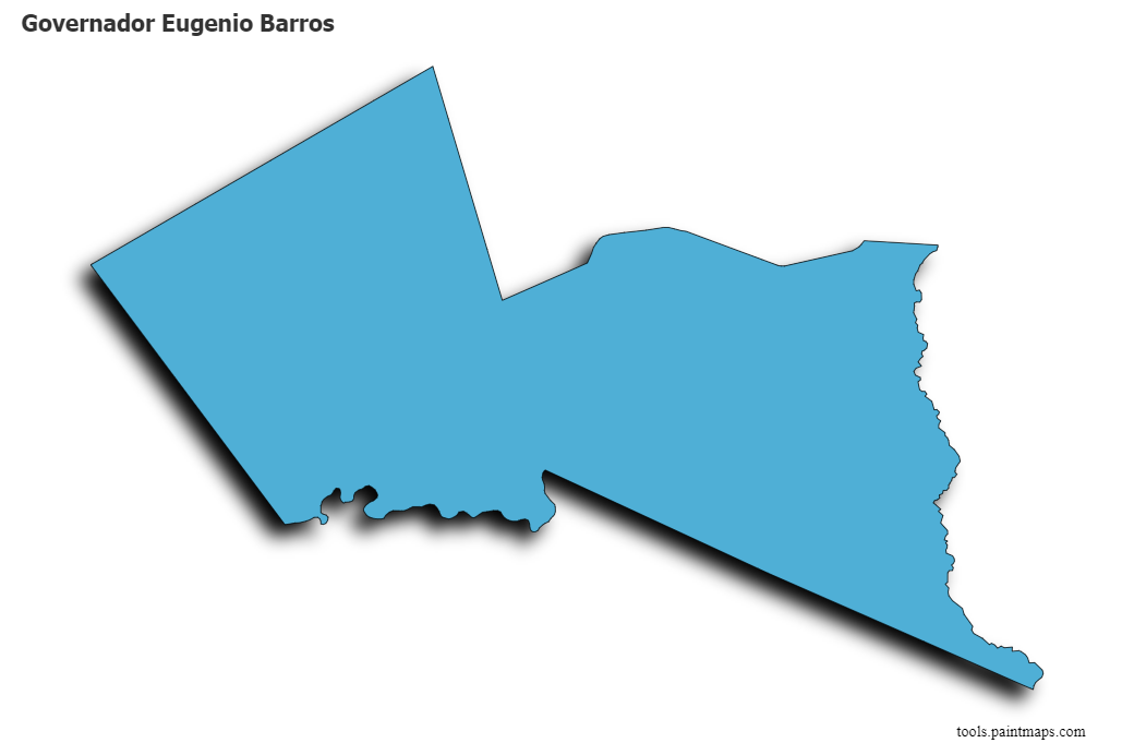 3D gölge efektli Governador Eugenio Barros haritası