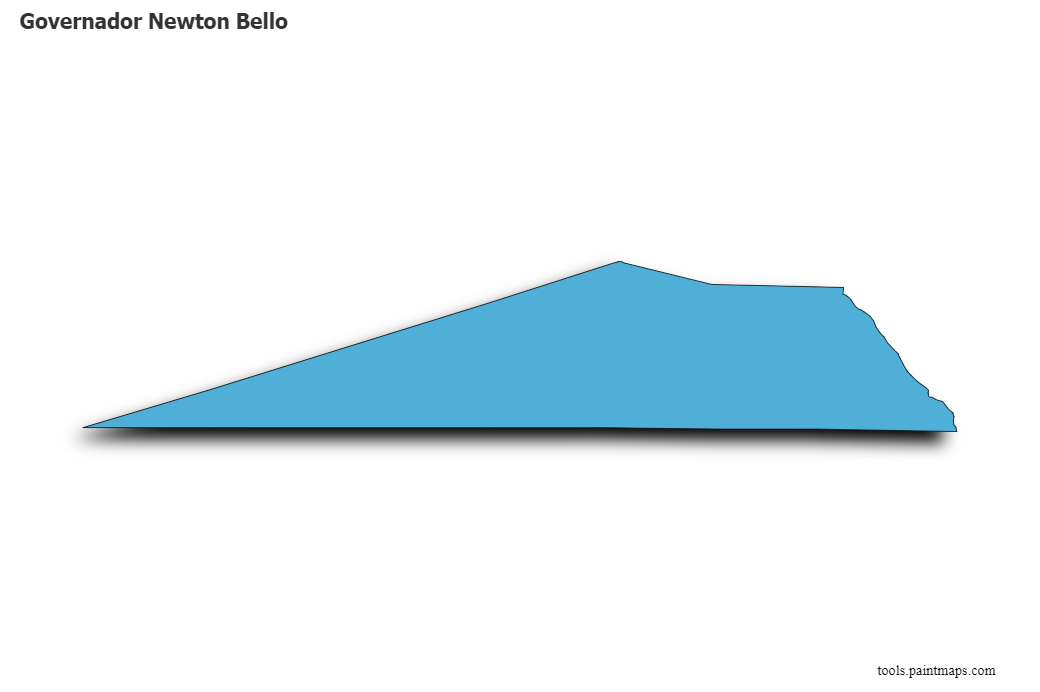 Governador Newton Bello map with 3d shadow effect