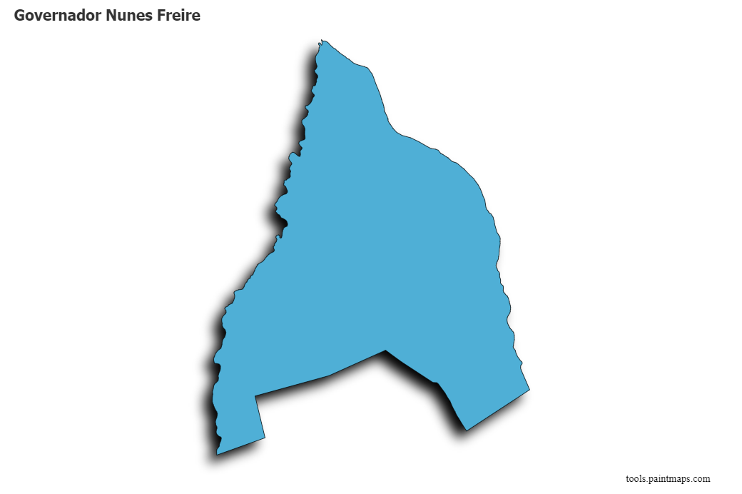 Mapa de Governador Nunes Freire con efecto de sombra 3D