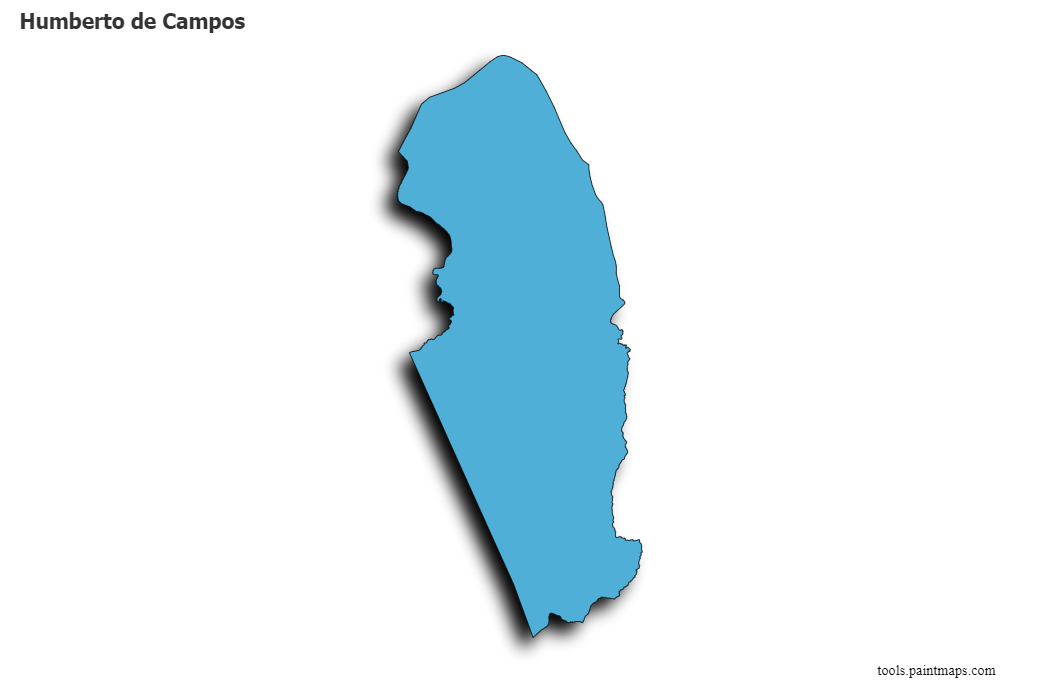 Mapa de Humberto de Campos con efecto de sombra 3D