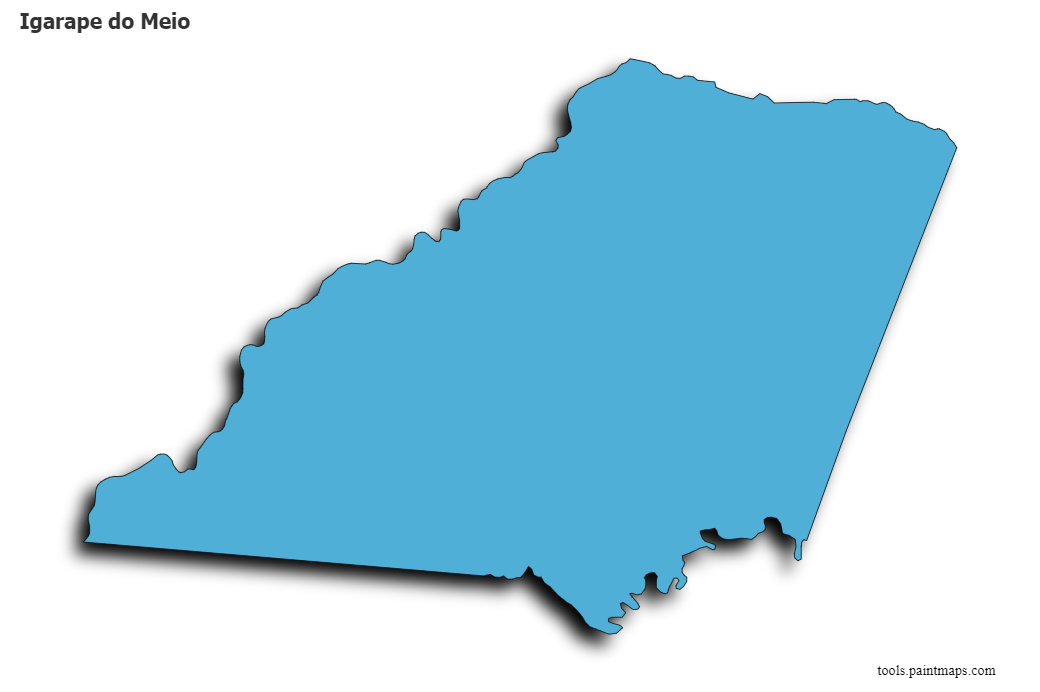 3D gölge efektli Igarape do Meio haritası