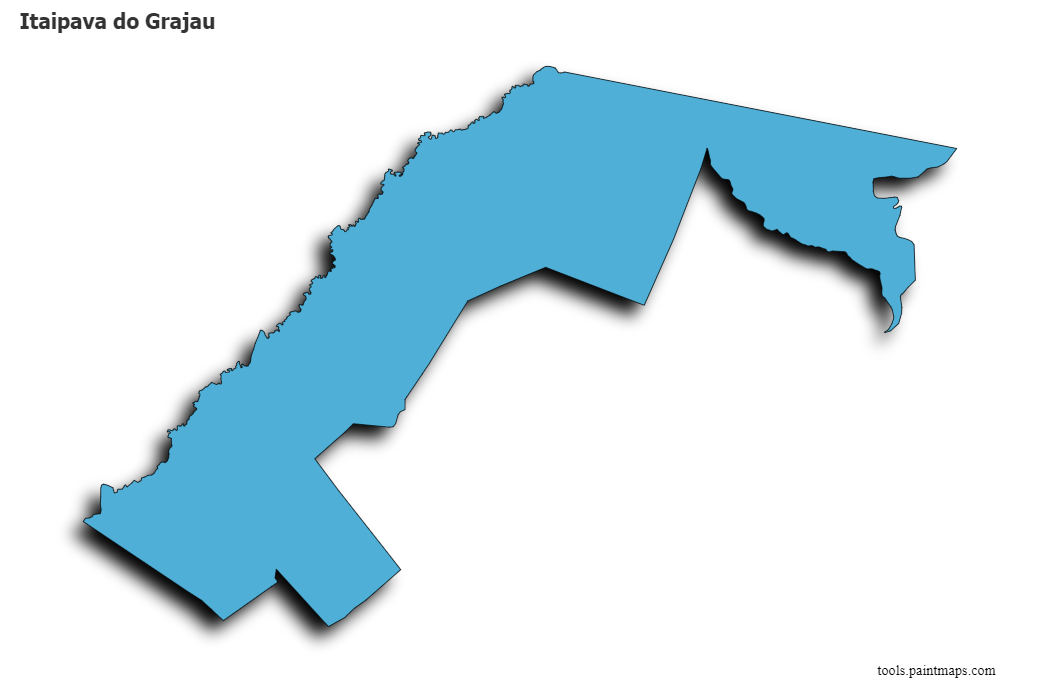 Mapa de Itaipava do Grajau con efecto de sombra 3D