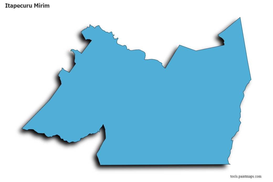 Mapa de Itapecuru Mirim con efecto de sombra 3D